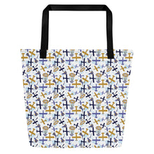 Load image into Gallery viewer, Airplanes Everywhere - Large Tote Bag